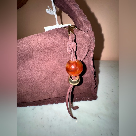 Cheval Firenze Burgundy Suede Shoulder Bag, NWT - Picture 2 of 13